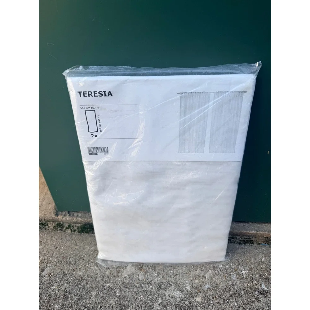 IKEA TERESIA Sheer Curtains 1 Pair White 57x98 902.323.31 New Sealed